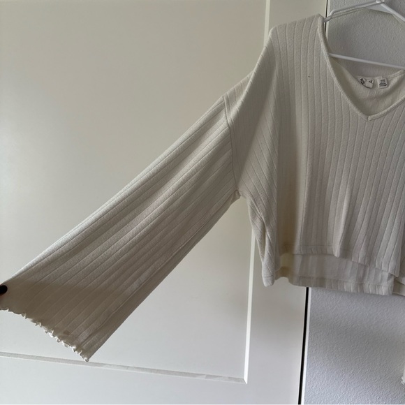 Roxy Cream Ribbed Knit Top - Picture 3 of 4